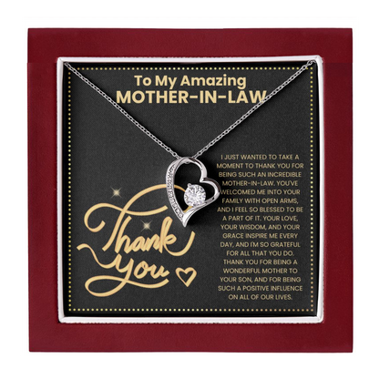 JGF Jewelry Gifts for Family Heart Necklace To My Amazing Mother In Law