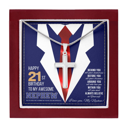 JGF Jewelry Gifts for Family Happy 21st Birthday Card Nephew Present for 21 Year Old Nephew