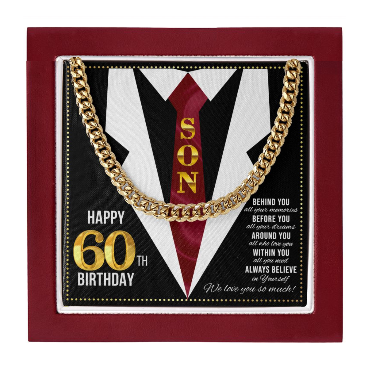 JGF Jewelry Gifts for Family Son Happy 60th Birthday Card for Men Present For 60 Year Old Man