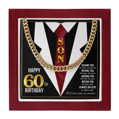 JGF Jewelry Gifts for Family Son Happy 60th Birthday Card for Men Present For 60 Year Old Man