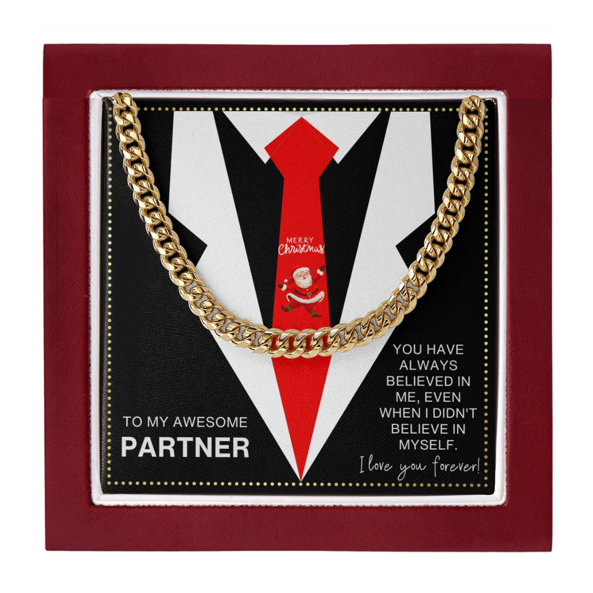 JGF Jewelry Gifts for Family Christmas Presents for Partner Cuban Chain Necklace