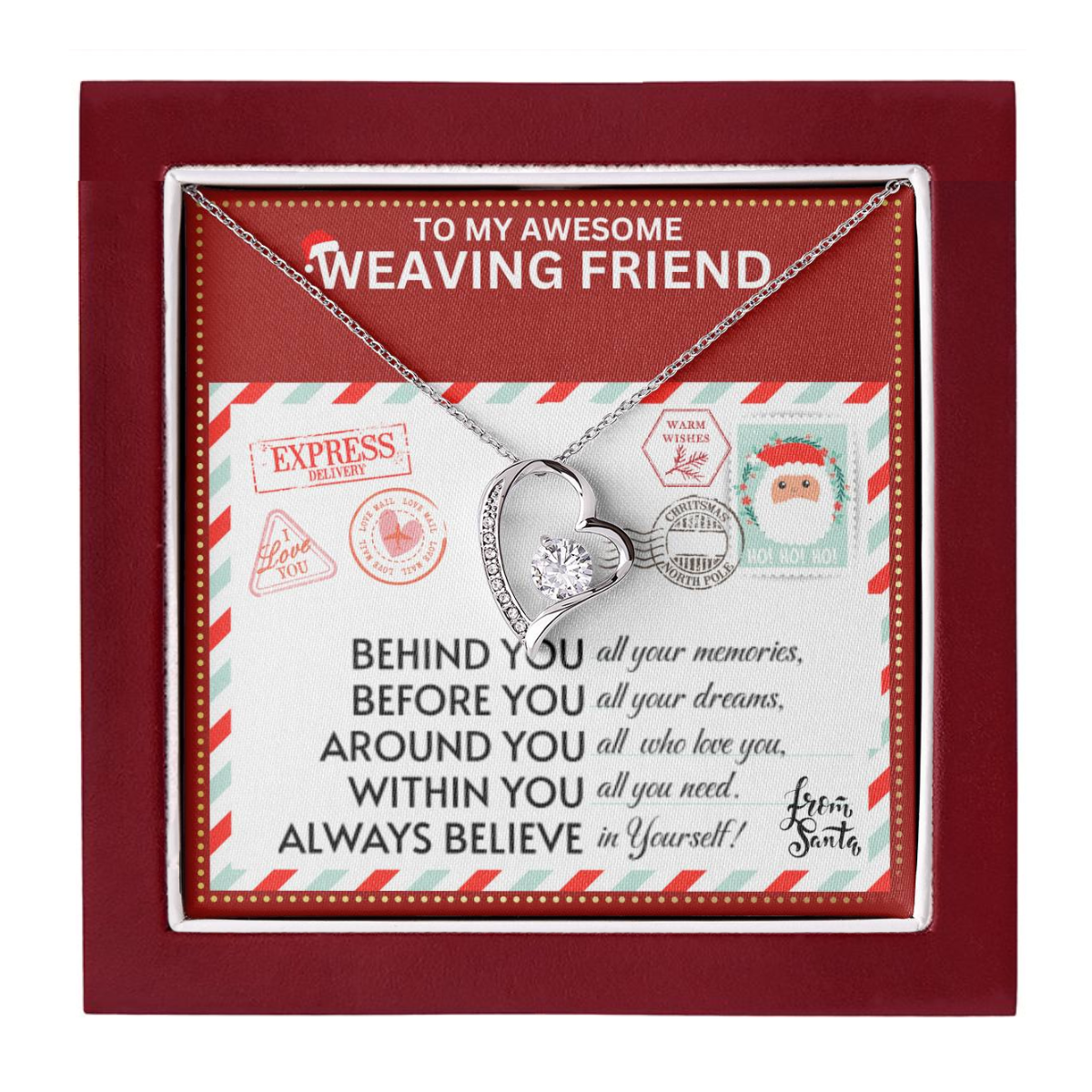 JGF Jewelry Gifts for Family To My BFF Bestie Heart Necklace For Weaving Female Friend Far Away