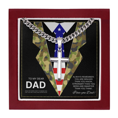 JGF Jewelry Gifts for Family USMC Necklace Marine Corps Necklace American Flag Cross Necklace for Dad