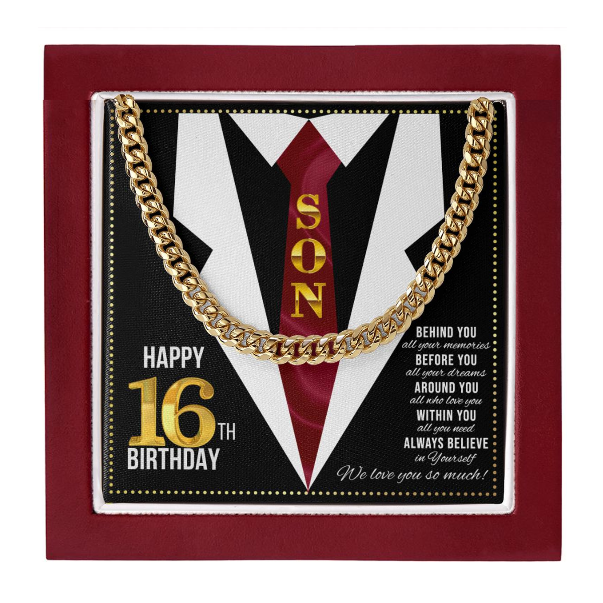 JGF Jewelry Gifts for Family Happy 16th Birthday Card Boy Son Present For My 16 Year Old Boy