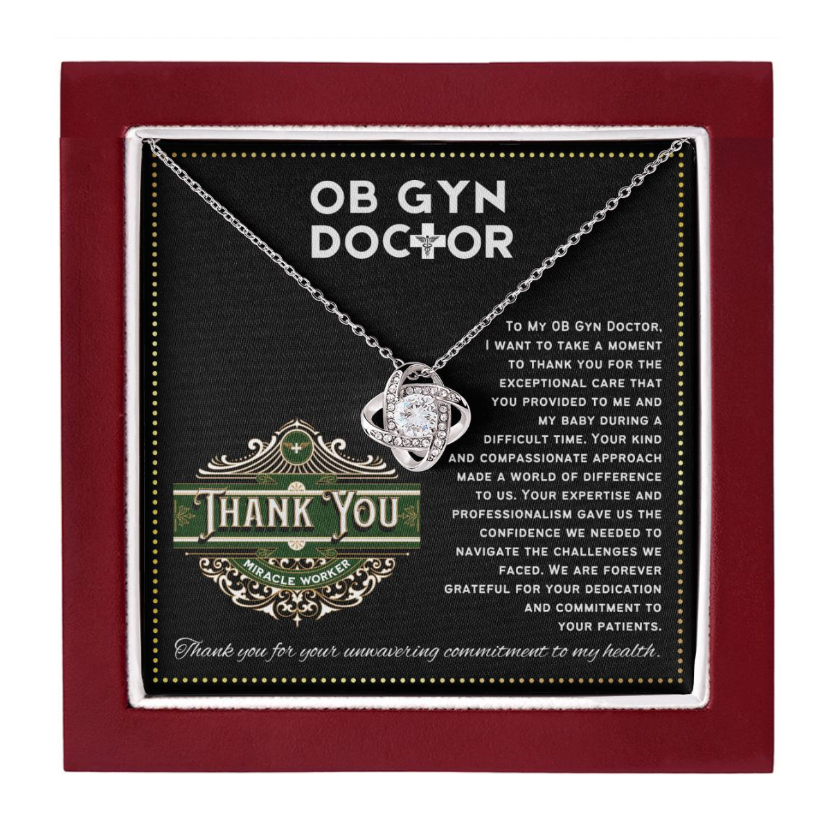 JGF Jewelry Gifts for Family | OB/GYN Obgyn Doctor Thank You Gifts For Women