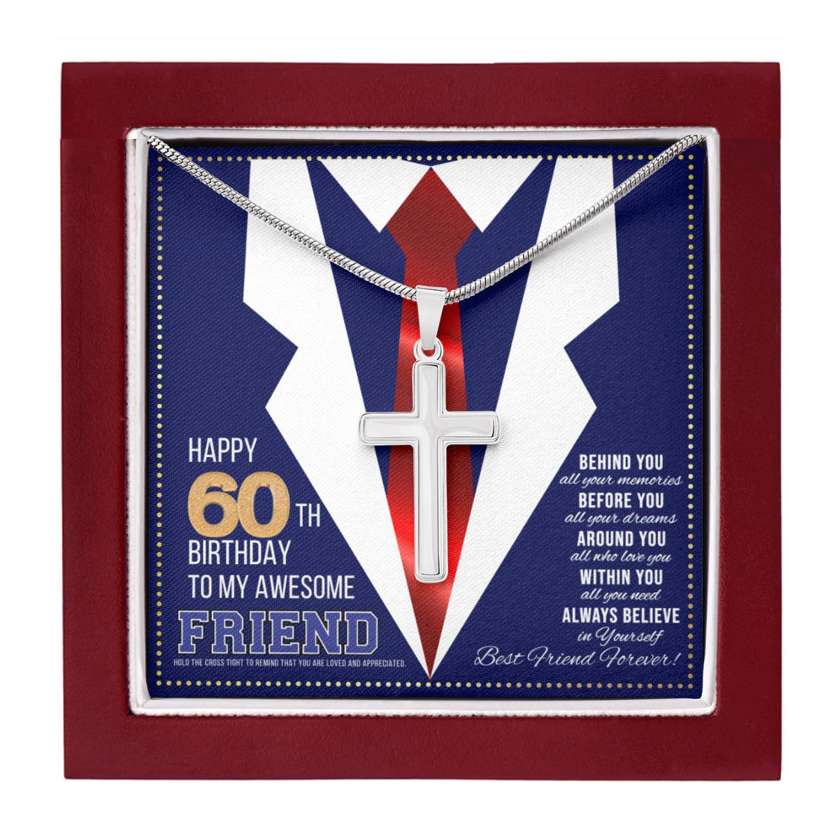 JGF Jewelry Gifts for Family Birthday Card For 60 Year Old Friend Birthday Present 60 Year Old Male