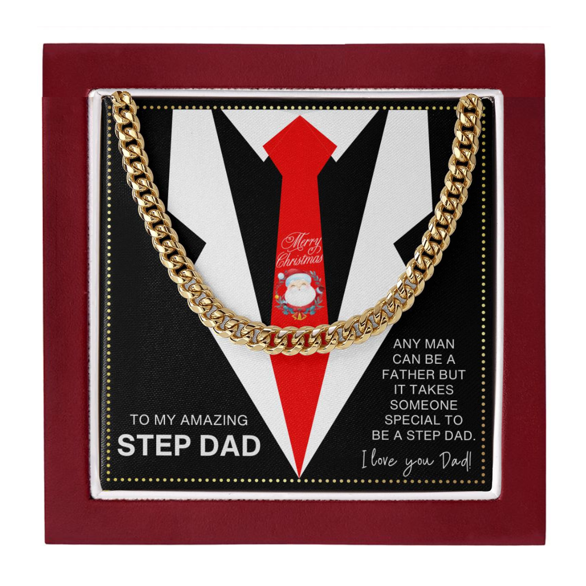 JGF Jewelry Gifts for Family Christmas Present For Dad From Step Son And Daughter