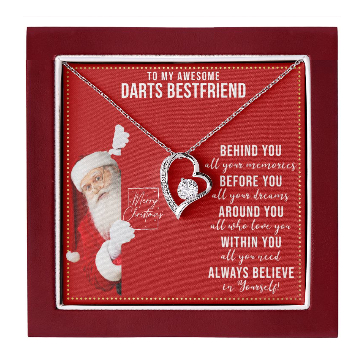 JGF Jewelry Gifts for Family To My BFF Bestie Heart Necklace For Darts Female Friend