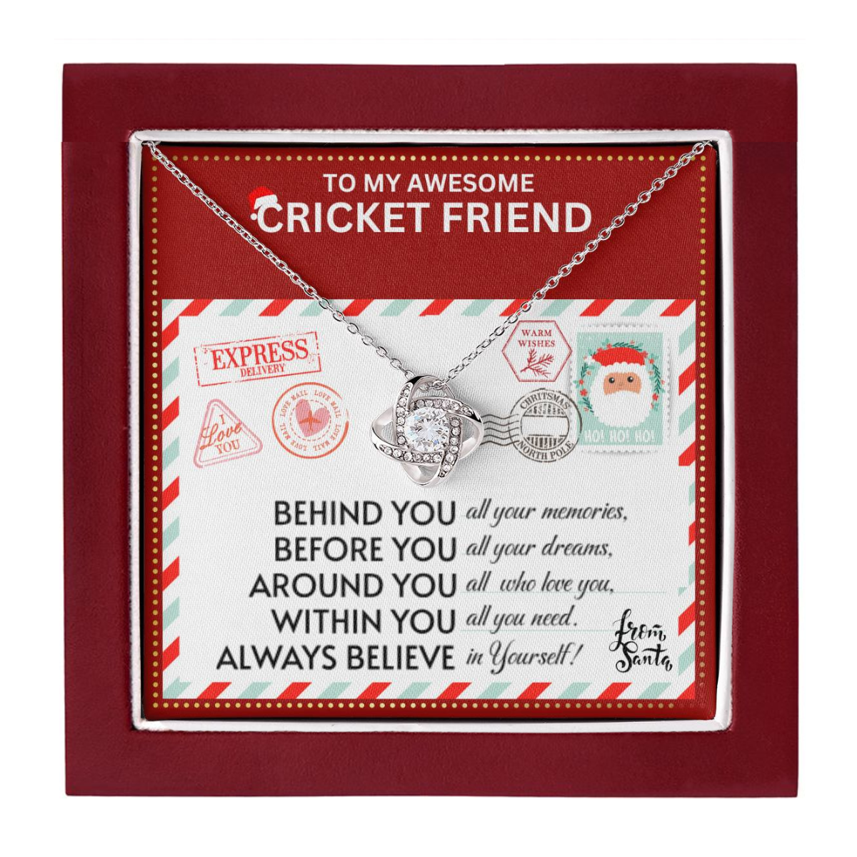 JGF Jewelry Gifts for Family Necklace Gift For Cricket Female Bestie BFF Friend Long Distance