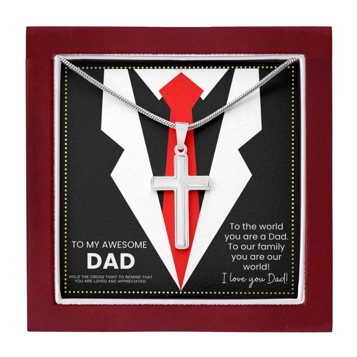 JGF Jewelry Gifts for Family Dad Men Who Have Everything 70th Birthday To Daddy Cross Necklace Silver
