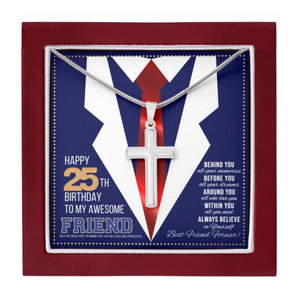 JGF Jewelry Gifts for Family 25th Birthday Card For Best Friend Gifts for 25 Year Old Men Him