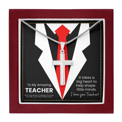 JGF Jewelry Gifts for Family Cross Necklace For Men Sterling Silver Teachers