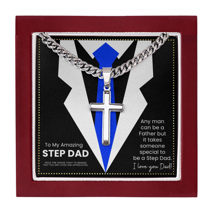JGF Jewelry Gifts for Family I Love My Step Dad Cross Necklace