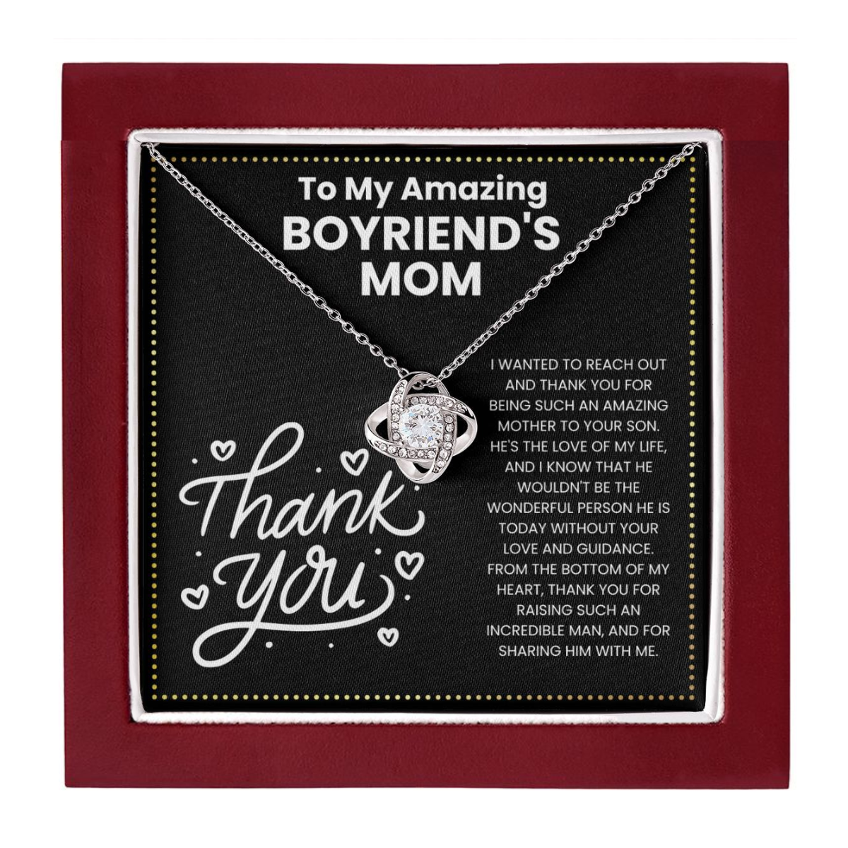 JGF Jewelry Gifts for Family Thank You Gifts For My Boyfriend's Mom