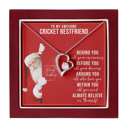 JGF Jewelry Gifts for Family Gift To My Bestie BFF Heart Necklace For Cricket Female Friend