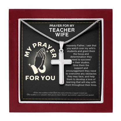 JGF Jewelry Gifts for Family Simple Cross Necklaces For Women Silver For My Teacher Wife