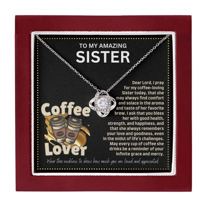 JGF Jewelry Gifts for Family I Love You Sister My Best Friend Necklace for Coffee Lover