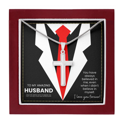JGF Jewelry Gifts for Family Husband Anniversary Card From Wife Sterling Silver Necklace For Men