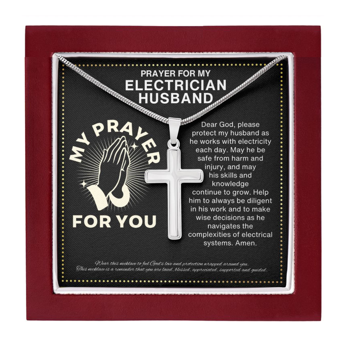 JGF Jewelry Gifts for Family Electrical Gifts Prayer for Men Electrician