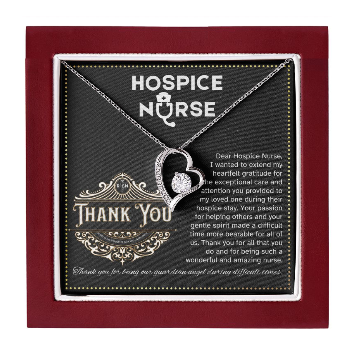 JGF Jewelry Gifts for Family thank You Hospice Nurse Gifts for Women Simple Heart Necklace
