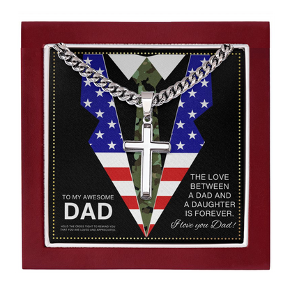 JGF Jewelry Gifts for Family Army Necklace For Men Army Cross Necklace for Dad
