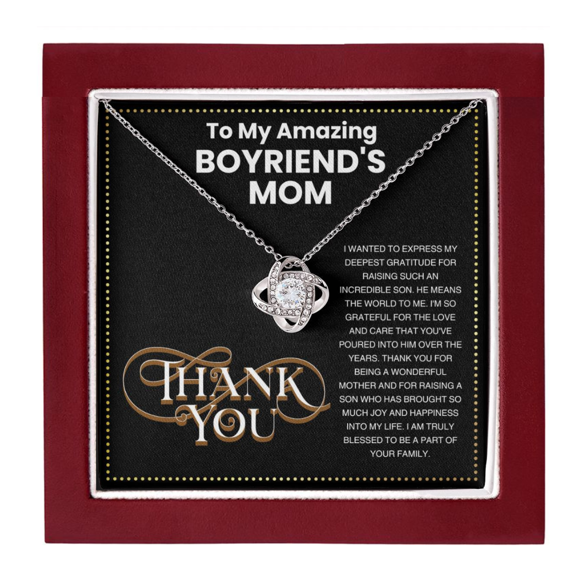 JGF Jewelry Gifts for Family To My Boyfriends Mom Gifts