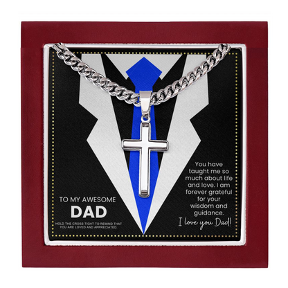 JGF Jewelry Gifts for Family White Gold Cross Necklace For Men Gifts For Elderly Dads Who Have Everything