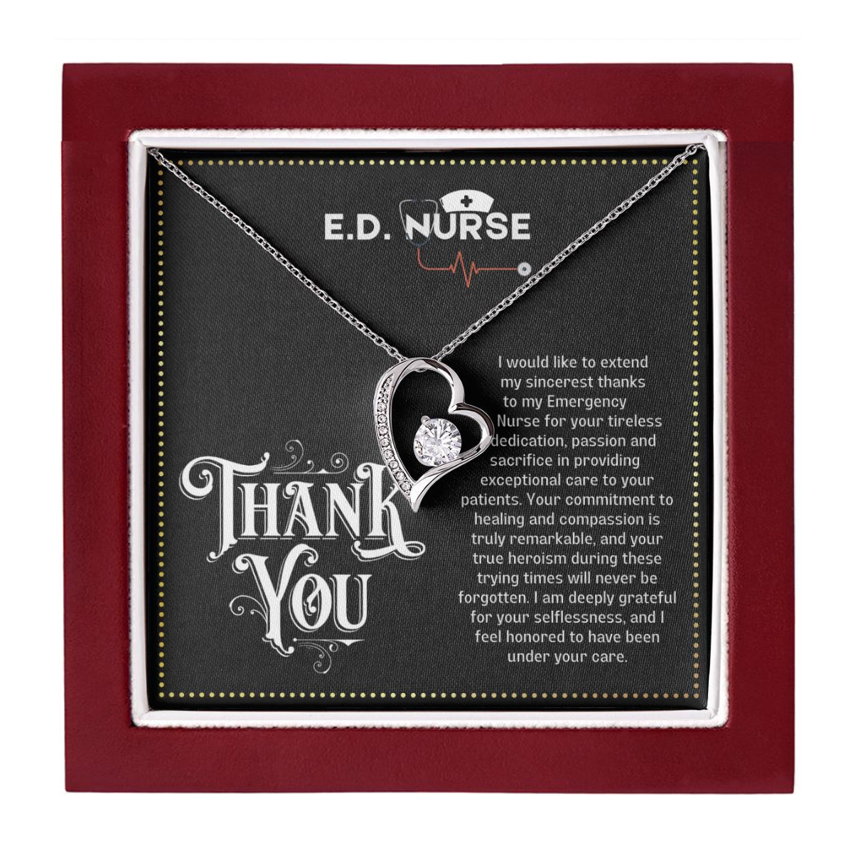 JGF Jewelry Gifts for Family Emergency Department ED Nurse Gifts For Women