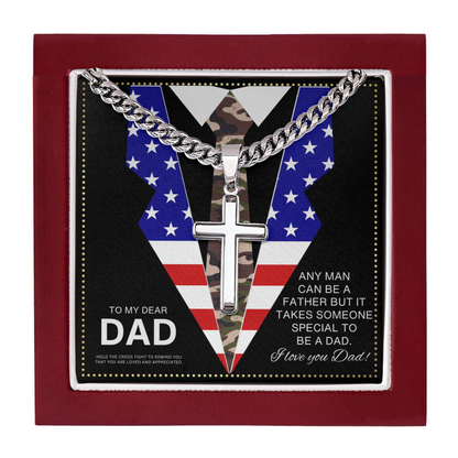 JGF Jewelry Gifts for Family Cross Necklace American Flag Army National Guard for Dad