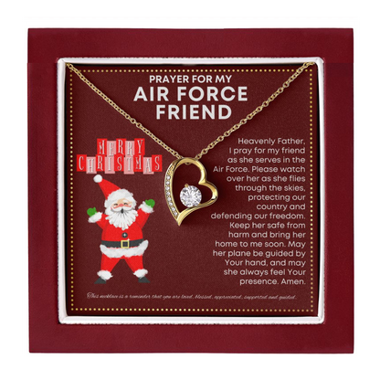 JGF Jewelry Gifts for Family My Friend Is US Air Force Present Single Simple Heart Necklace