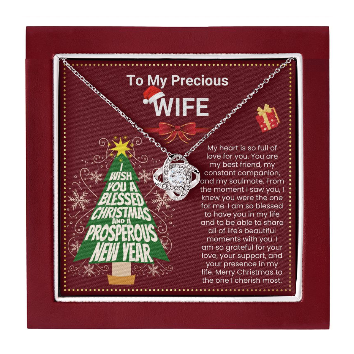 JGF Jewelry Gifts for Family To My Beautiful Wife Love Knot Necklace Romantic Gifts For Women