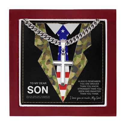 JGF Jewelry Gifts for Family Gifts From Mother To Marine Son Navy Army Cross Necklace