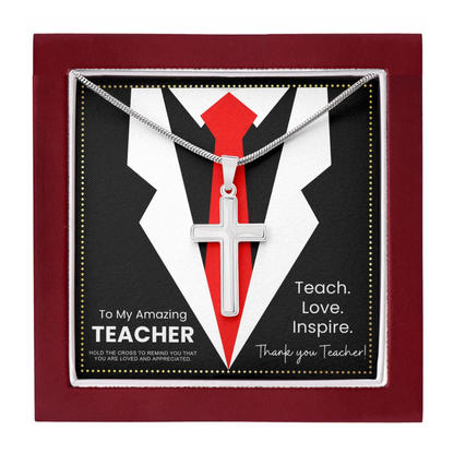 JGF Jewelry Gifts for Family Retirement Cross Necklace Gifts For Teachers Men Cross Necklace Sterling Silver