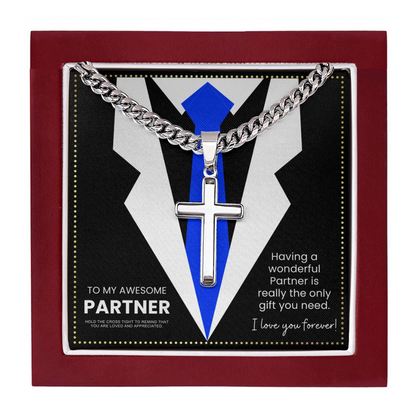 JGF Jewelry Gifts for Family Cross Necklace For My Partner For Him