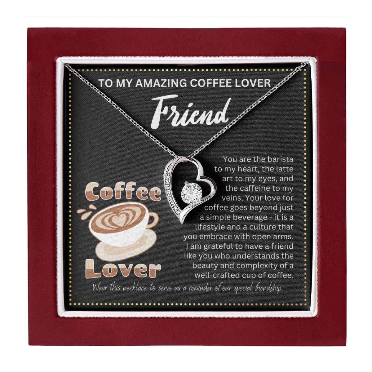 JGF Jewelry Gifts for Family Amazing Friendship Necklaces Best Friend Coffee Lover