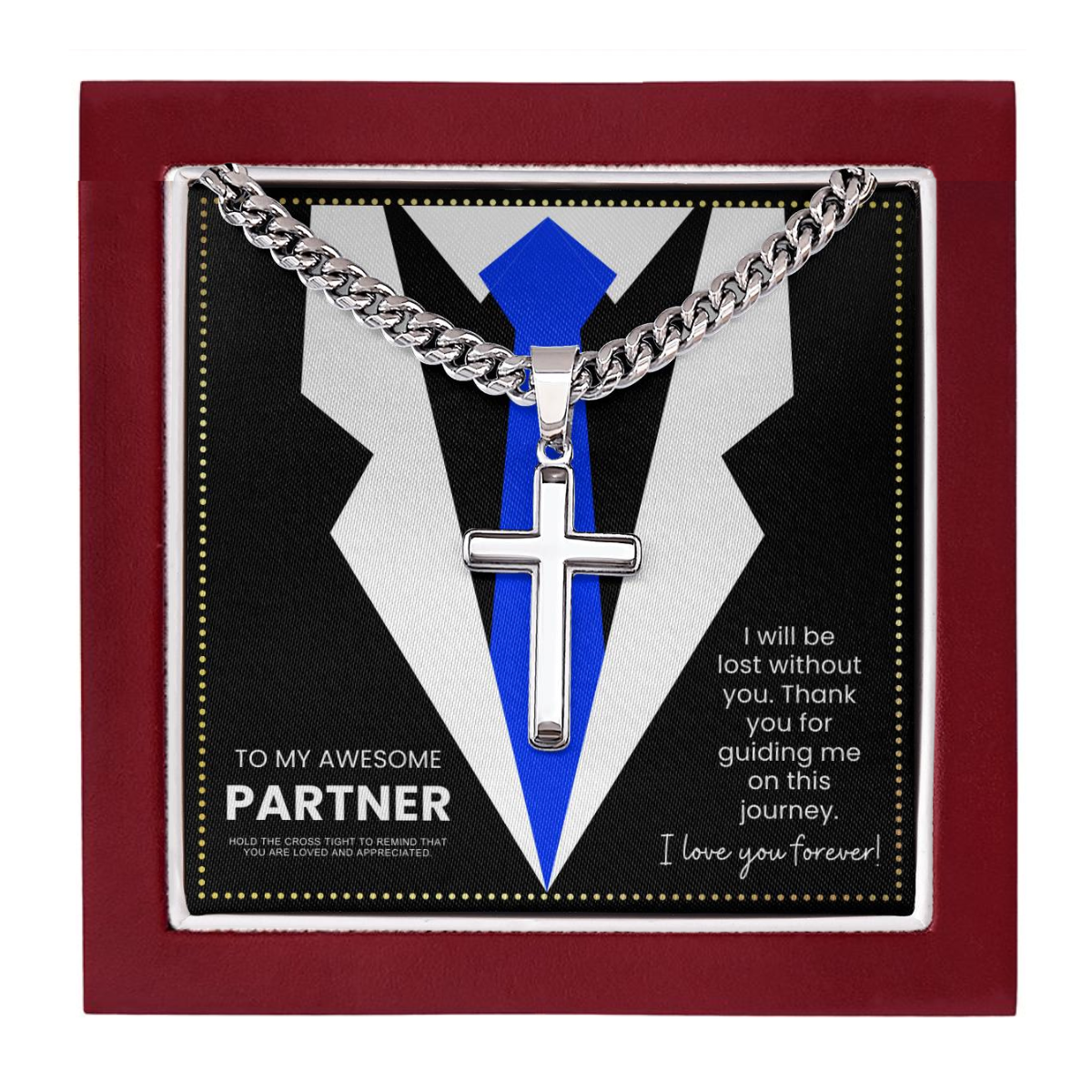JGF Jewelry Gifts for Family Cross Necklace For Him Partner Gifts