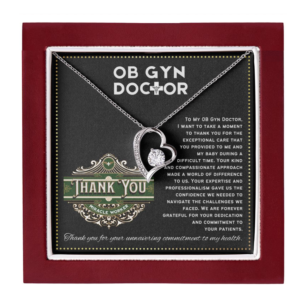 JGF Jewelry Gifts for Family ObGyn Doctor Appreciation Thank You for Women