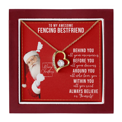 JGF Jewelry Gifts for Family To My BFF Bestie Heart Necklace For Fencing Female Friend