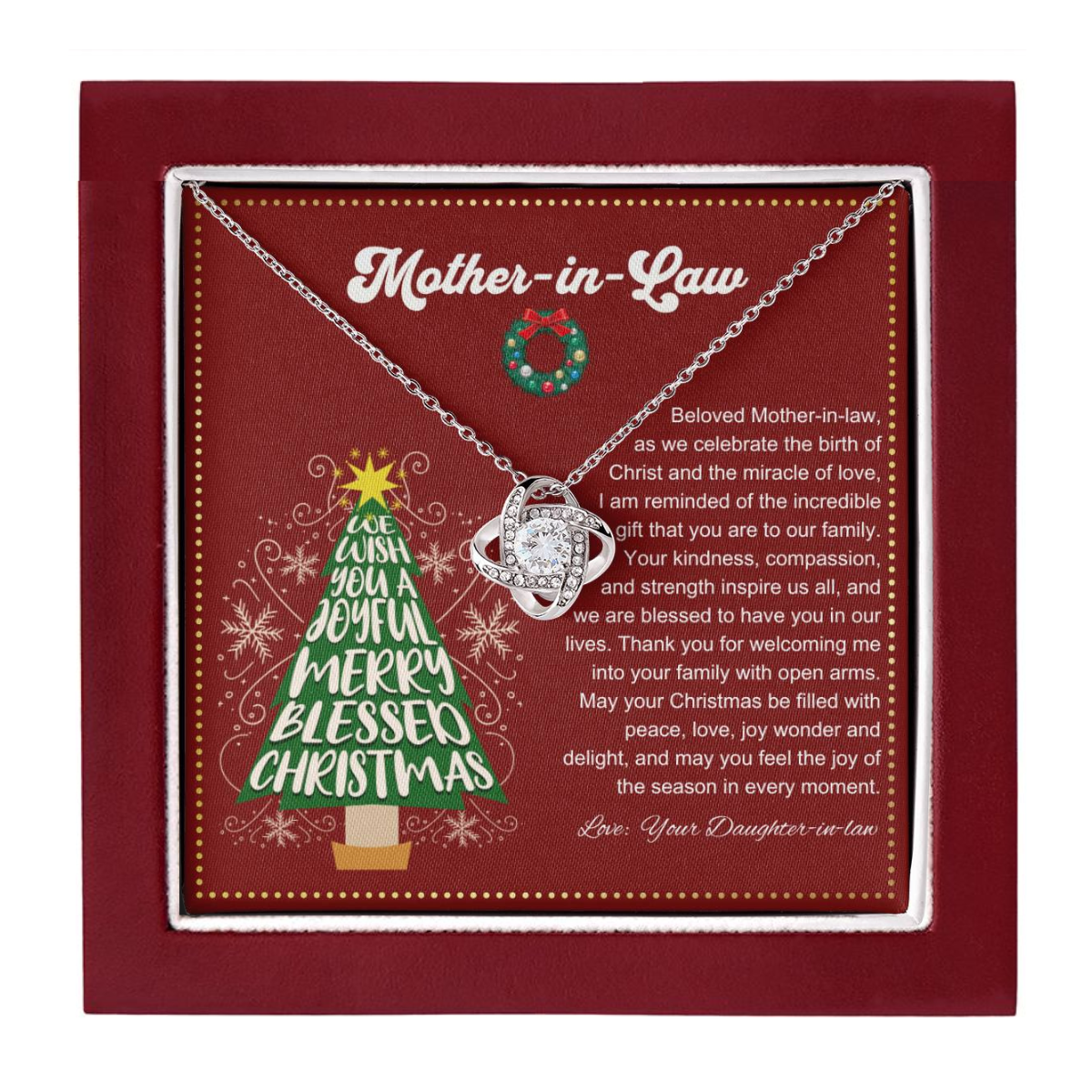 JGF Jewelry Gifts for Family | Mother In Law Necklace From Daughter In Law for Christmas