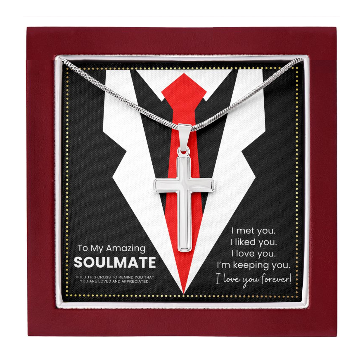 JGF Jewelry Gifts for Family Cross Necklace To My Soulmate