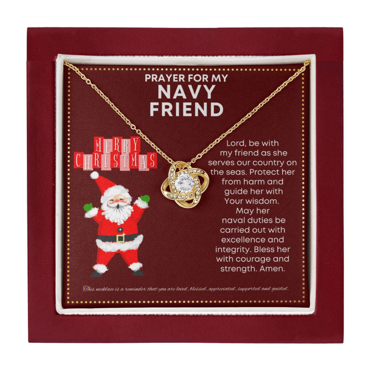 JGF Jewelry Gifts for Family I Love My Navy Friend Present Simple Silver Necklace Formal