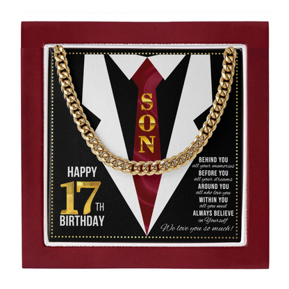 JGF Jewelry Gifts for Family Happy 17th Birthday Card Boy Son Present For My 17 Year Old Boy