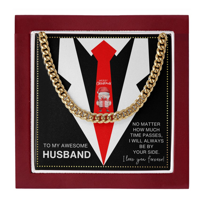 JGF Jewelry Gifts for Family To My Husband Necklace Cuban Chain on Christmas Day