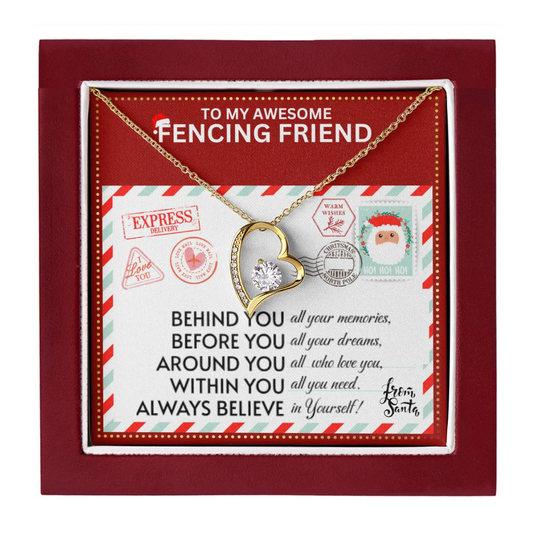 JGF Jewelry Gifts for Family To My BFF Bestie Heart Necklace For Fencing Female Friend