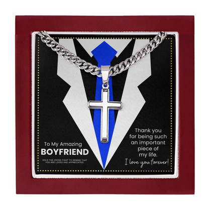 JGF Jewelry Gifts for Family Cross Necklace For Him I Heart My Future Husband