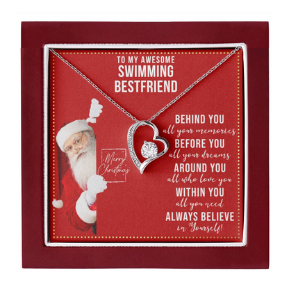 JGF Jewelry Gifts for Family To My BFF Bestie Heart Necklace For Swimming Female Friend