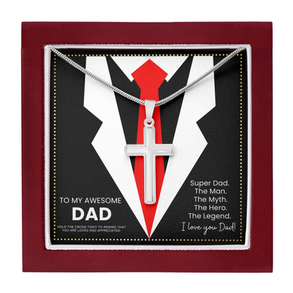 JGF Jewelry Gifts for Family Men Who Have Everything 80th Birthday To Dad From Daughter and Son Far Away Silver Cross Necklace