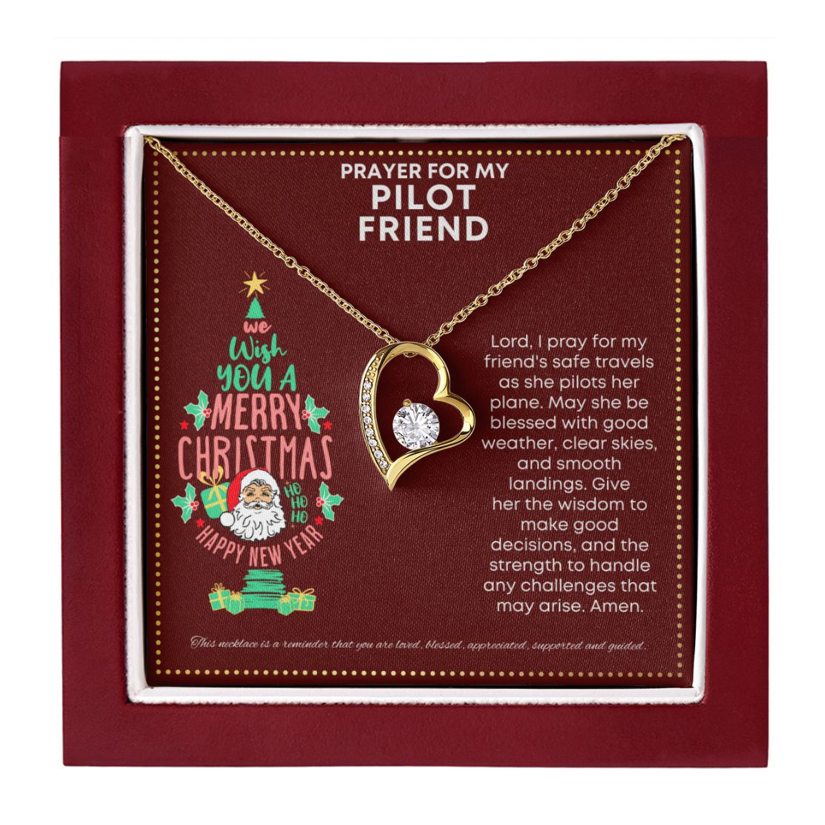 JGF Jewelry Gifts for Family Cute Simple Heart Necklace I Love My Helicopter Pilot Prayer