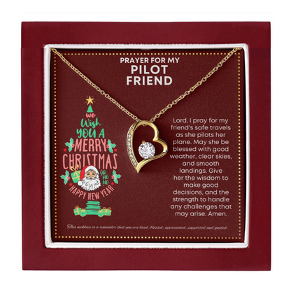 JGF Jewelry Gifts for Family Cute Simple Heart Necklace I Love My Helicopter Pilot Prayer