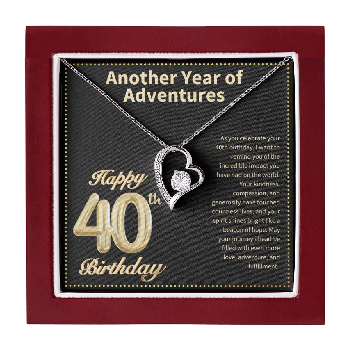 JGF Jewelry Gifts for Family Happy 40th Birthday Card for Women